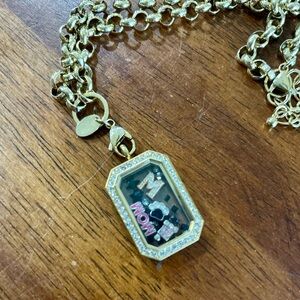 Origami Owl Gold Necklace with Mom Locket